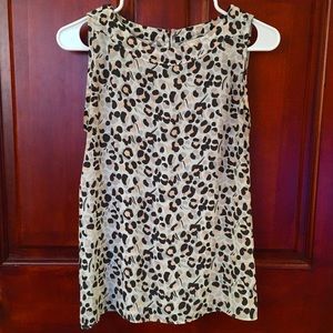 Leopard print Loft mixed media shell top